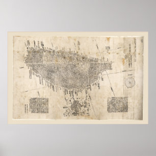 Kaart van Taiwan (1878) Poster