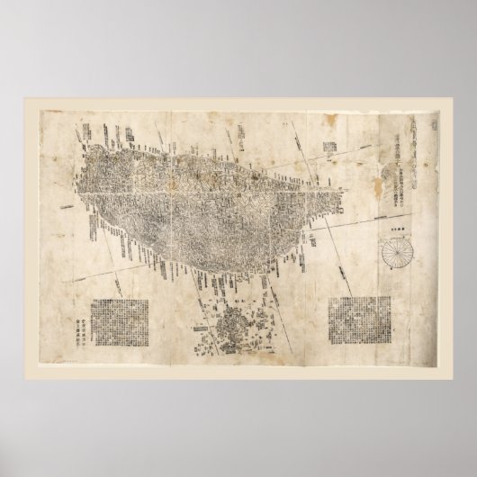 Kaart van Taiwan (1878) Poster (Voorkant)