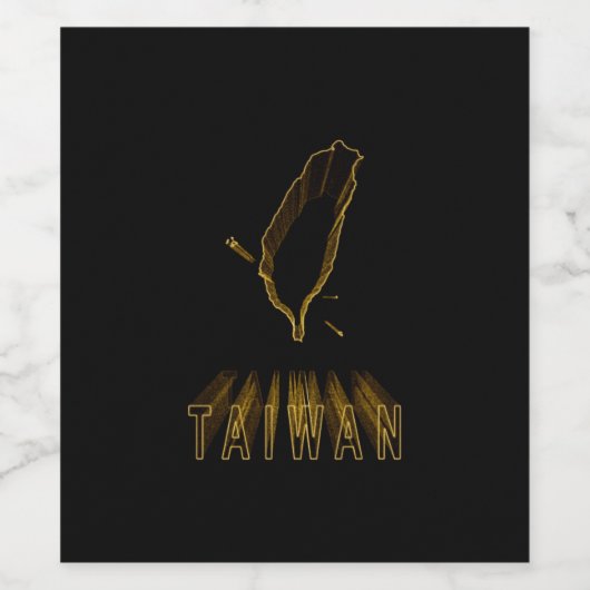 Kaart van Taiwan, Gold Map Wijn Etiket (Enkel label)