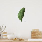 Kaart van Taiwan van gras Poster (Keuken)