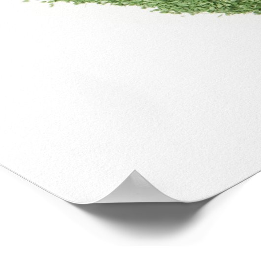 Kaart van Taiwan van gras Poster (Hoek)