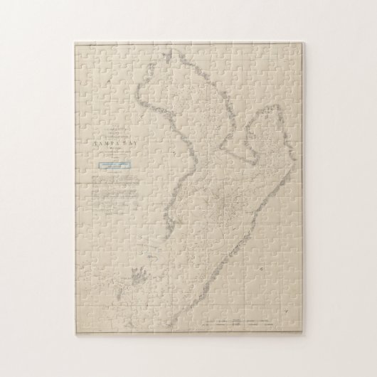  kaart van Tampa Bay FL (1855) Legpuzzel (Verticaal)