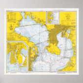  kaart van Tampa Bay FL (1973) Poster (Voorkant)