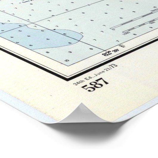  kaart van Tampa Bay FL (1973) Poster (Hoek)