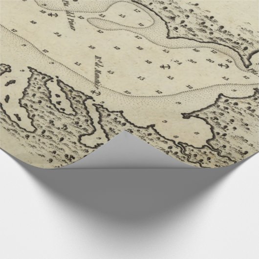  kaart van Tampa Florida (1809) Cadeaupapier (Hoek)