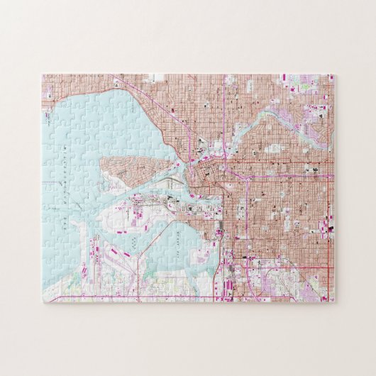  kaart van Tampa Florida (1956) Legpuzzel (Horizontaal)