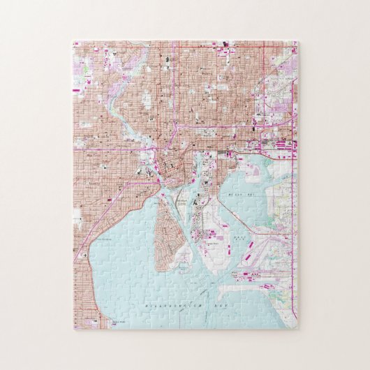  kaart van Tampa Florida (1956) Legpuzzel (Verticaal)