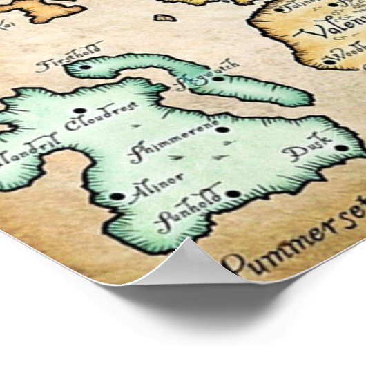 Kaart van Tamriel Poster (Hoek)