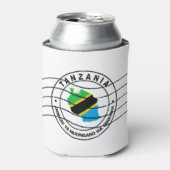 Kaart van Tanzania, poststempel, reisbureau Blikjeskoeler (Blikje Voorkant)