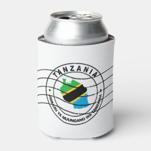 Kaart van Tanzania, poststempel, reisbureau Blikjeskoeler (Blikje Voorkant)