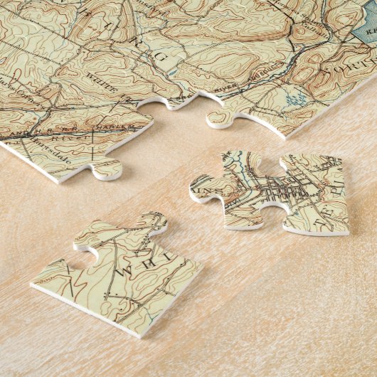 kaart van Tarrytown NY en de Hudson Legpuzzel (Zijkant)