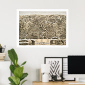 kaart van Taunton, Massa vanaf 1875 Poster (Thuiskantoor)