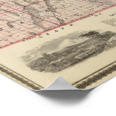 Kaart van Taylor County, staat Iowa Poster (Hoek)