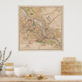  kaart van Tbilisi Georgia (1878) Poster (Keuken)