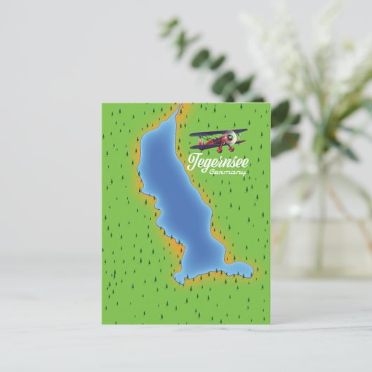 kaart van Tegernsee Duitsland (Staand voorkant)