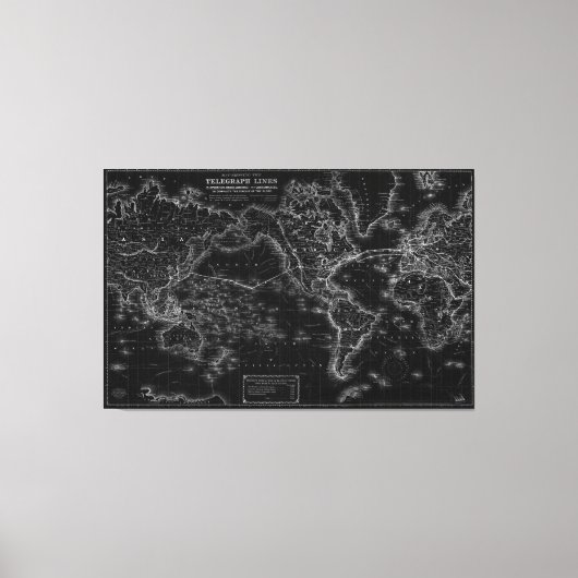 kaart van Telegraaf Lijnen Poster Canvas Print (Voorkant)