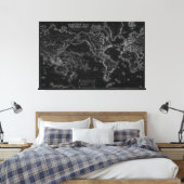 kaart van Telegraaf Lijnen Poster Canvas Print (Insitu (Slaapkamer))