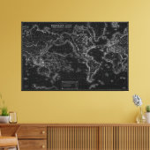 kaart van Telegraaf Lijnen Poster Canvas Print (Insitu (Woonkamer))