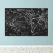 kaart van Telegraaf Lijnen Poster Canvas Print (Insitu (Houten vloer))