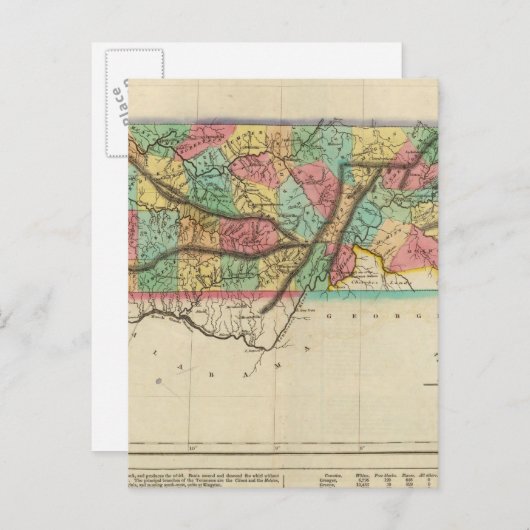 Kaart van Tennessee (Voorkant / Achterkant)