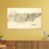 kaart van Tennessee (1822) Canvas Afdruk (Insitu (Woonkamer))
