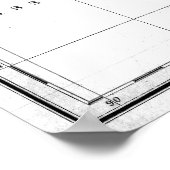  kaart van Tennessee (1827) BW Poster (Hoek)