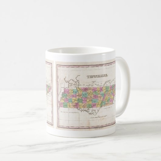  kaart van Tennessee (1827) Koffiemok (Voorkant rechts)