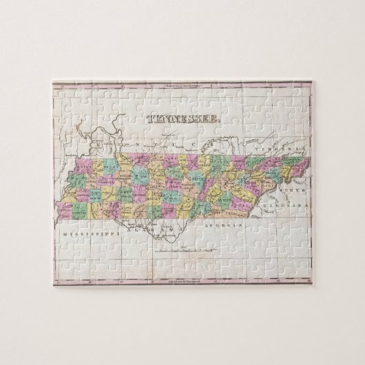  kaart van Tennessee (1827) Legpuzzel (Horizontaal)