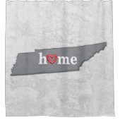 Kaart van TENNESSEE met THUIS en HART Douchegordijn (Voorkant)