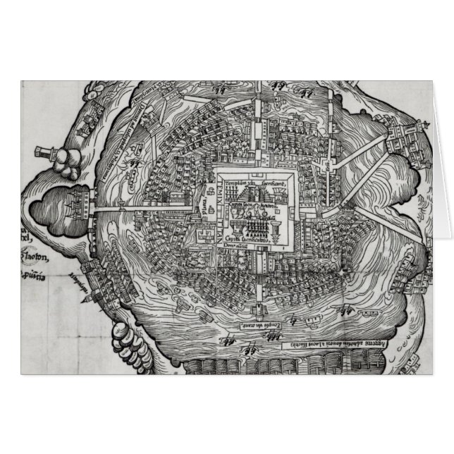 Kaart van Tenochtitlan (Voorkant Horizontaal)