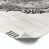 Kaart van Tenochtitlan Poster (Hoek)