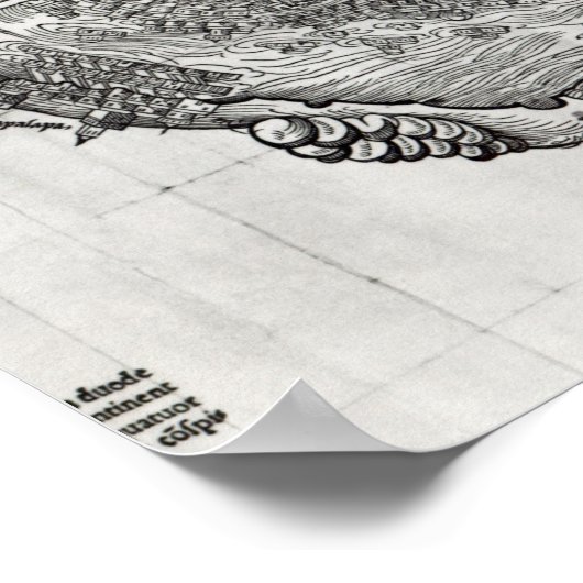 Kaart van Tenochtitlan Poster (Hoek)