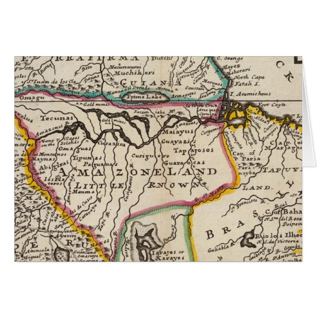 Kaart van Terra Firma, Peru, Amazone Land, Brasil (Voorkant Horizontaal)