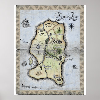 Kaart van TerraFae Poster