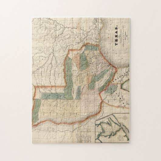  kaart van Texas (1835) Legpuzzel (Verticaal)