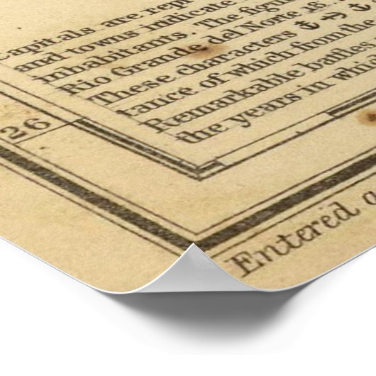  kaart van Texas (1847) Poster (Hoek)