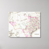  kaart van Texas (1855) Canvas Afdruk (Voorkant)