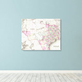  kaart van Texas (1855) Canvas Afdruk (Insitu (Houten vloer))