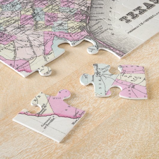  kaart van Texas (1855) Legpuzzel (Zijkant)
