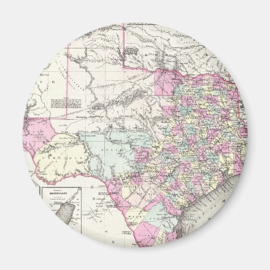  kaart van Texas (1855) Magneet (Voorkant)