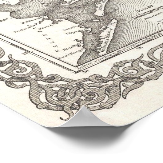  kaart van Texas (1855) Poster (Hoek)