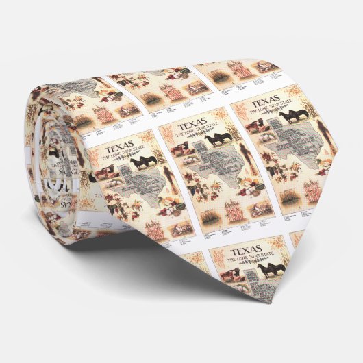 kaart van Texas (1912) Stropdas (Opgerold)