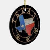 Kaart van Texas Barn Art Keramisch Ornament (Rechts)