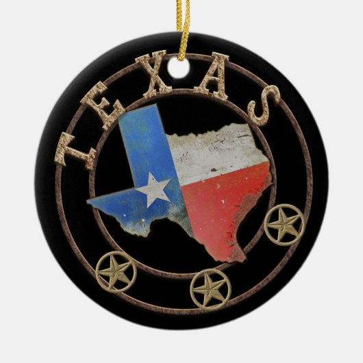 Kaart van Texas Barn Art Keramisch Ornament (Voorkant)