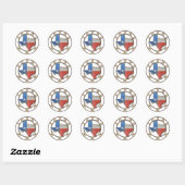 Kaart van Texas Barn Art Ronde Sticker (Vel)