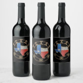 Kaart van Texas Barn Art Wijn Etiket (Flessen)