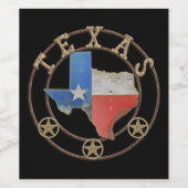 Kaart van Texas Barn Art Wijn Etiket (Enkel label)