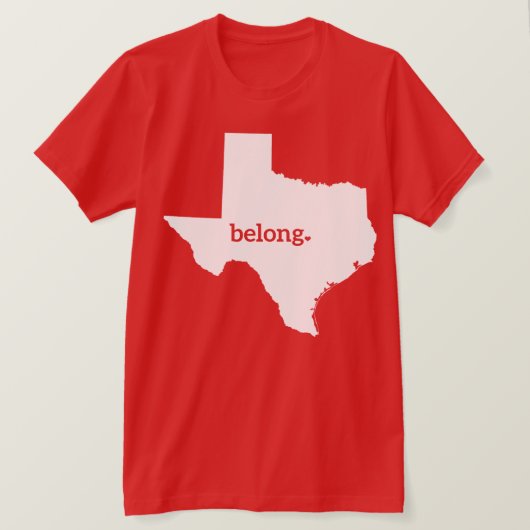 Kaart van Texas Belong, State Pride T-shirt (Design voorkant)