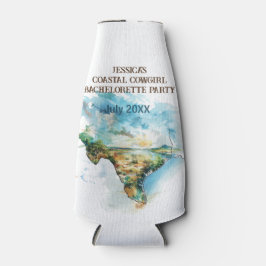 Kaart van Texas Coastal Cowgirl Bachelorette Party Flesjeskoeler