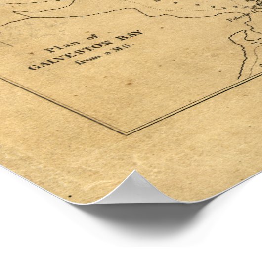 Kaart van Texas door John Arrowsmith (1841) Poster (Hoek)